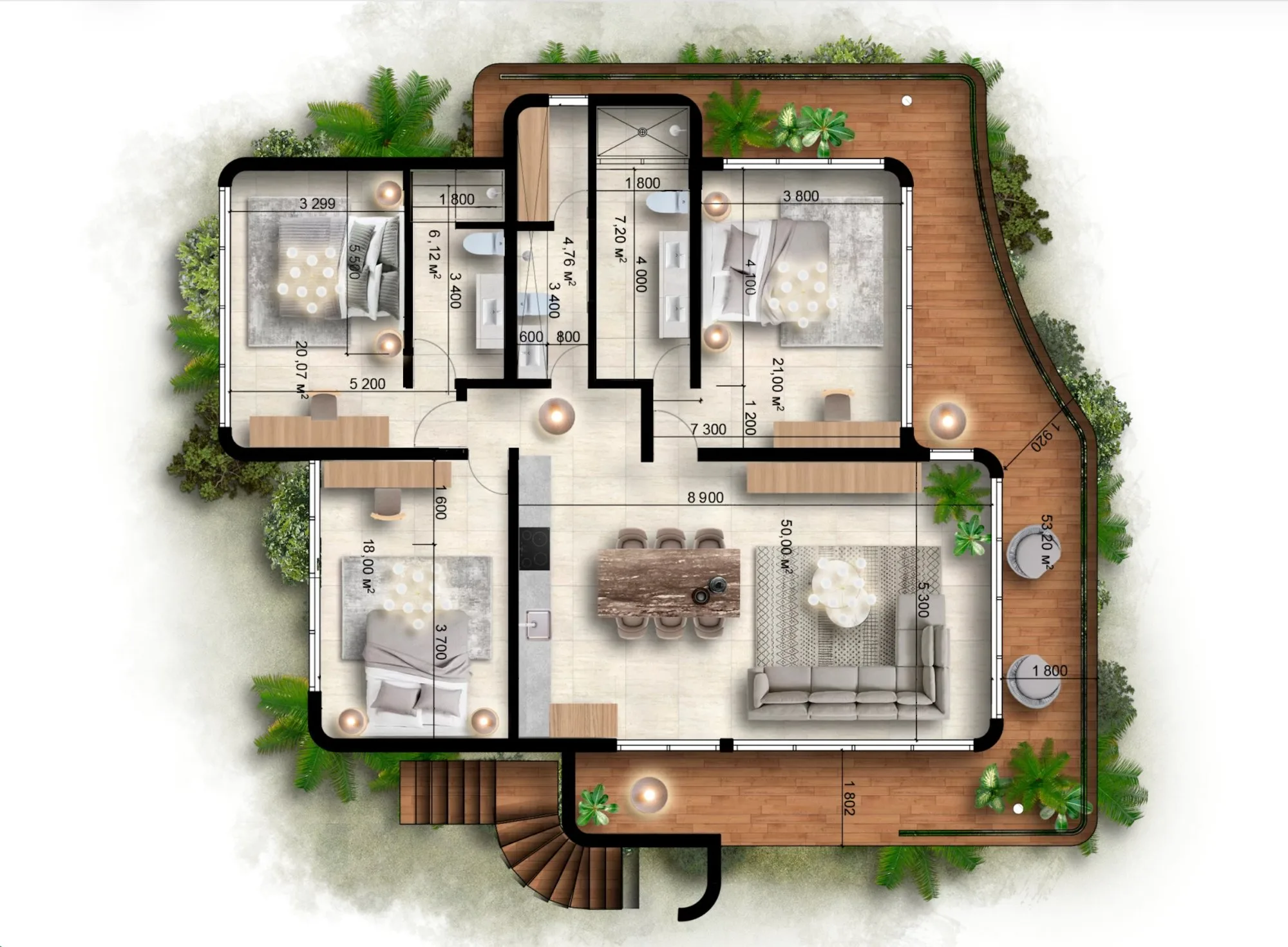 3 Bedroom floor plan