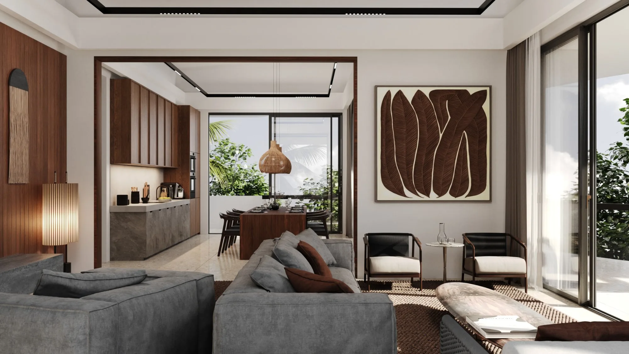 Open plan living and dining